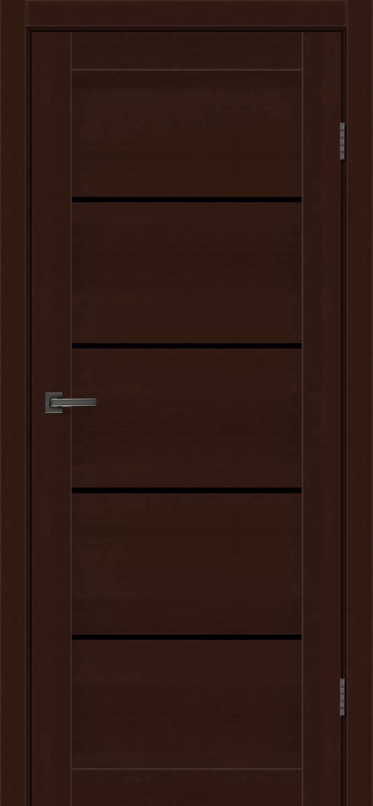 Двері міжкімнатні MONTANA 8 MONTANA горіх темний чорне скло scaled