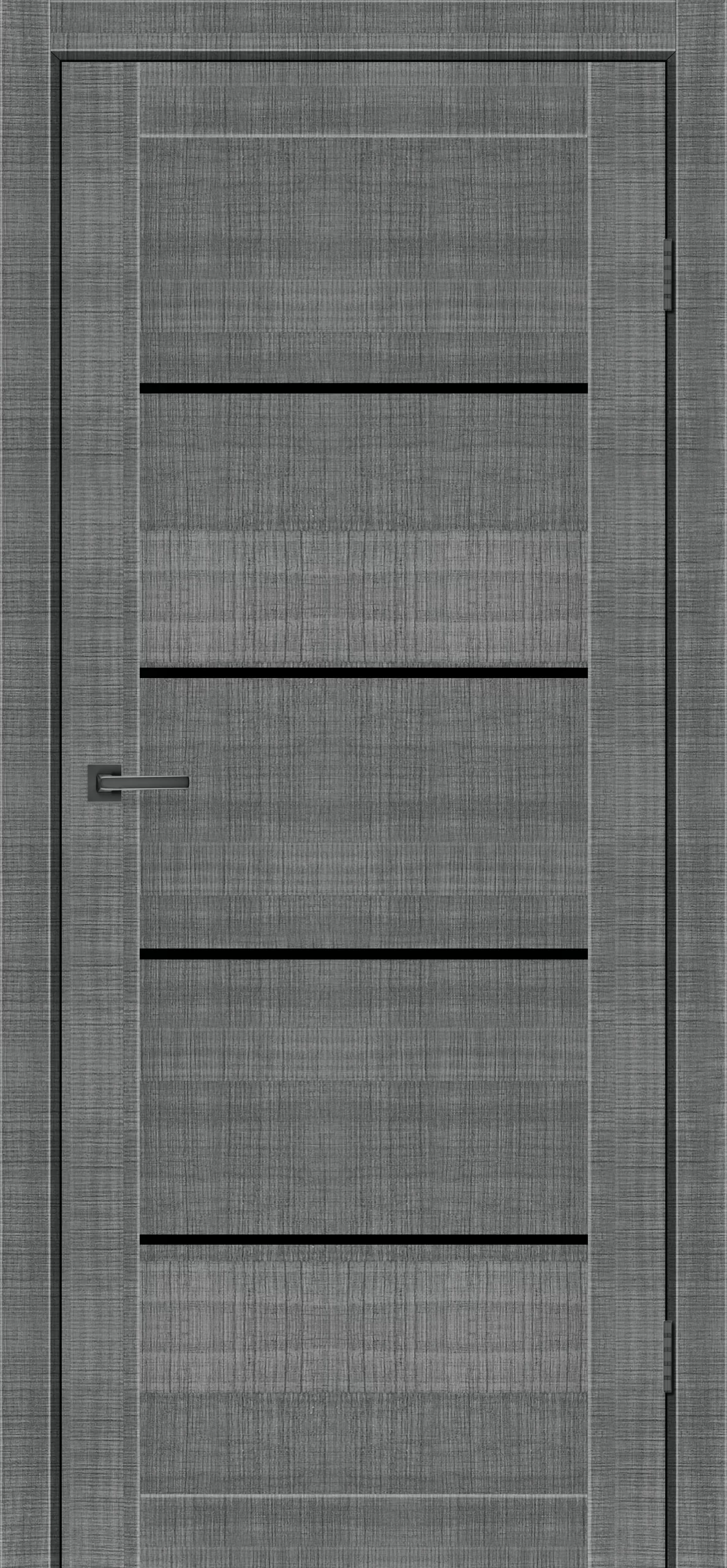 Двері міжкімнатні MONTANA 8 MONTANA сільвер чорне скло scaled